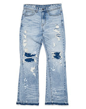 Load image into Gallery viewer, Knee Destroyed Slim Flare Denim
