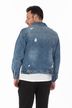 Load image into Gallery viewer, Men&#39;s Denim Jacket with Distressed
