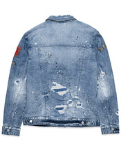 Load image into Gallery viewer, VARSITY PATCHES DENIM JACKET
