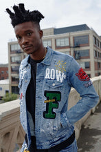 Load image into Gallery viewer, VARSITY PATCHES DENIM JACKET
