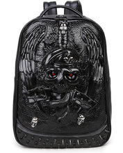 Load image into Gallery viewer, Skull &amp; Stones Pu Leather Backpack
