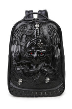 Load image into Gallery viewer, Skull &amp; Stones Pu Leather Backpack
