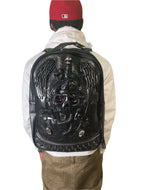 Skull & Stones Pu Leather Backpack